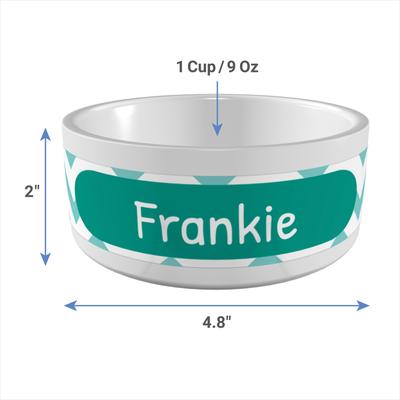 Show full view: Frisco Personalized Chevron Ceramic Dog & Cat Bowl, 1 cup slide 4 of 8