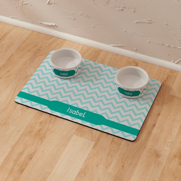 Frisco Personalized Chevron Dog & Cat Placemat