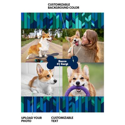 Show full view: Frisco Personalized Contemporary Mosaic with Bone Collage Canvas Poster with Wood Hanger, 16" x 20" slide 2 of 3