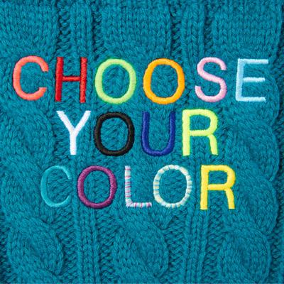 Show full view: Frisco Personalized Dog & Cat Cable Knitted Sweater, X-Large, Teal slide 5 of 7