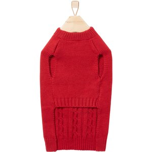Frisco Personalized Dog & Cat Cable Knitted Sweater, X-Small, Red