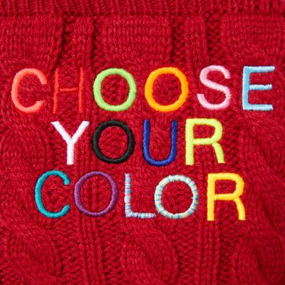 Show full view: Frisco Personalized Dog & Cat Cable Knitted Sweater, X-Small, Red slide 5 of 7