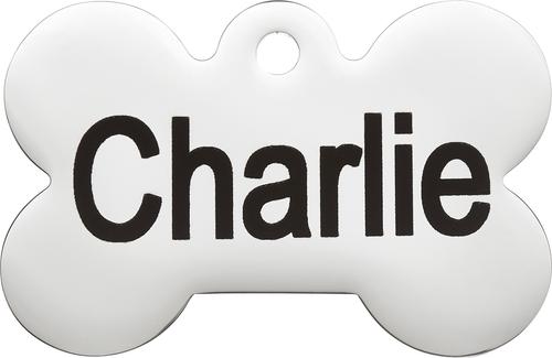 Show full view: Frisco Personalized Dog & Cat ID Tag, Bone, Silver, Regular, Stainless Steel slide 4 of 9