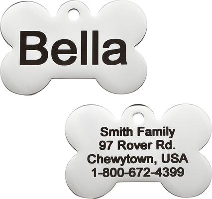 Show full view: Frisco Personalized Dog & Cat ID Tag, Bone, Silver, Small, Stainless Steel slide 1 of 8
