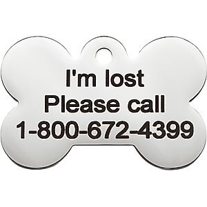 Frisco Personalized Dog & Cat ID Tag, Bone, Silver, Small, Stainless Steel