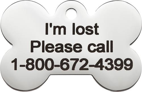 Show full view: Frisco Personalized Dog & Cat ID Tag, Bone, Silver, Small, Stainless Steel slide 5 of 8