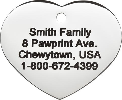 Show full view: Frisco Personalized Dog & Cat ID Tag, Heart, Silver, Regular, Stainless Steel slide 4 of 8