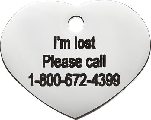 Show full view: Frisco Personalized Dog & Cat ID Tag, Heart, Silver, Small, Stainless Steel slide 5 of 8