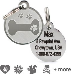 Frisco Personalized Dog & Cat ID Tag, Medium, Bone With Paw Print