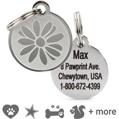 Frisco Personalized Dog & Cat ID Tag, Medium, Daisy Flower