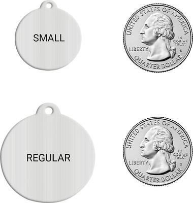 Show full view: Frisco Personalized Dog & Cat ID Tag, Round, Silver, Regular, Brushed Stainless Steel slide 2 of 6
