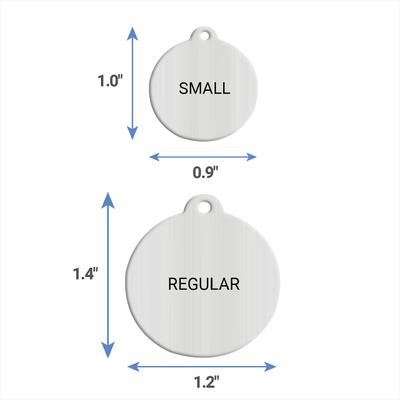 Show full view: Frisco Personalized Dog & Cat ID Tag, Round, Silver, Regular, Brushed Stainless Steel slide 5 of 6