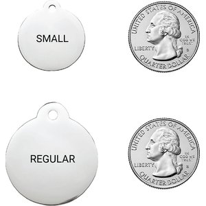 Frisco Personalized Dog & Cat ID Tag, Round, Silver, Regular, Stainless Steel