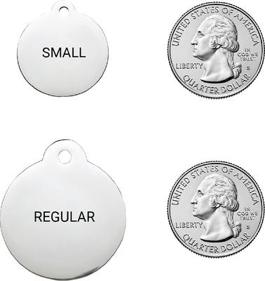 Show full view: Frisco Personalized Dog & Cat ID Tag, Round, Silver, Regular, Stainless Steel slide 2 of 8