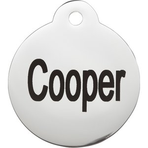 Frisco Personalized Dog & Cat ID Tag, Round, Silver, Regular, Stainless Steel