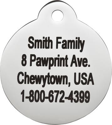 Show full view: Frisco Personalized Dog & Cat ID Tag, Round, Silver, Regular, Stainless Steel slide 4 of 8