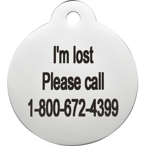 Frisco Personalized Dog & Cat ID Tag, Round, Silver, Regular, Stainless Steel