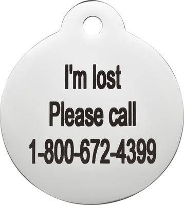 Show full view: Frisco Personalized Dog & Cat ID Tag, Round, Silver, Regular, Stainless Steel slide 5 of 8