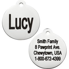 Frisco Personalized Dog & Cat ID Tag, Round, Silver, Small, Stainless Steel