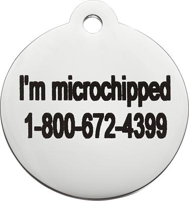 Show full view: Frisco Personalized Dog & Cat ID Tag, Round, Silver, Small, Stainless Steel slide 6 of 9