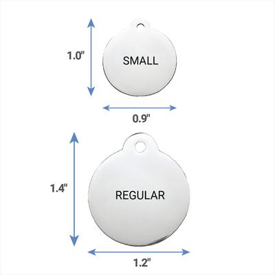 Show full view: Frisco Personalized Dog & Cat ID Tag, Round, Silver, Small, Stainless Steel slide 8 of 9