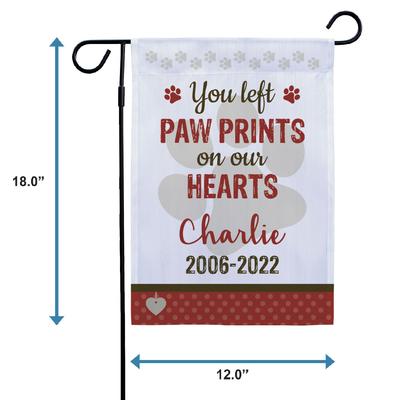 Show full view: Frisco Personalized Double Sided Printed Memorial Paw Prints Garden Flag slide 2 of 8