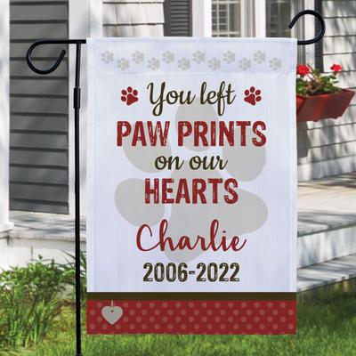 Show full view: Frisco Personalized Double Sided Printed Memorial Paw Prints Garden Flag slide 3 of 8