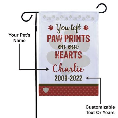 Show full view: Frisco Personalized Double Sided Printed Memorial Paw Prints Garden Flag slide 5 of 8