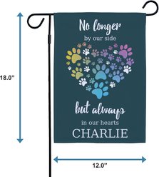 Frisco Personalized Double Sided Printed Memorial Paws Heart Garden Flag slide 2 of 8