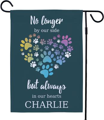 Show full view: Frisco Personalized Double Sided Printed Memorial Paws Heart Garden Flag slide 4 of 9