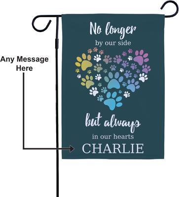 Show full view: Frisco Personalized Double Sided Printed Memorial Paws Heart Garden Flag slide 5 of 9