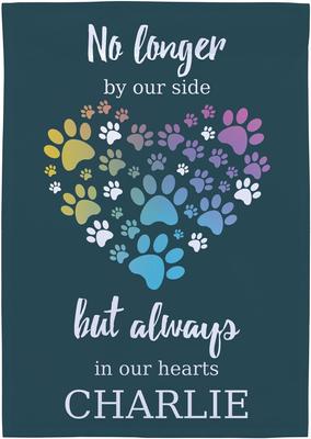 Show full view: Frisco Personalized Double Sided Printed Memorial Paws Heart Garden Flag slide 6 of 9