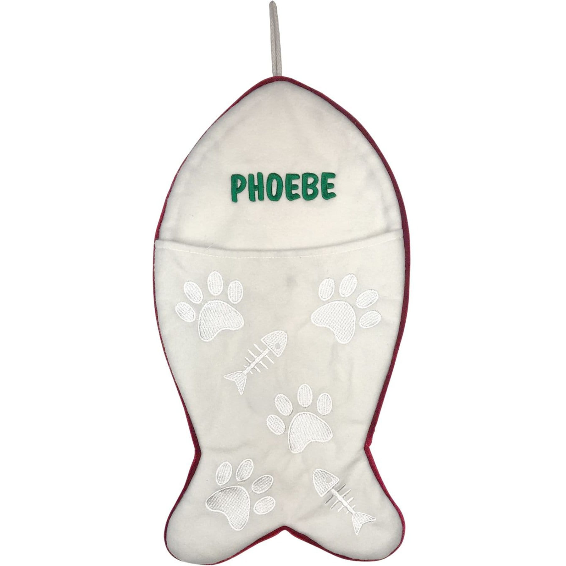 Frisco Christmas Personalized Fish Shaped Holiday Cat Stocking