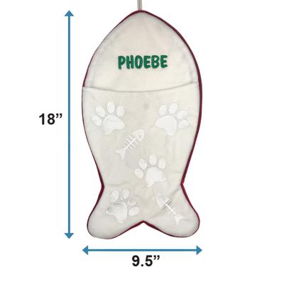 Show full view: Frisco Christmas Personalized Fish Shaped Holiday Cat Stocking slide 4 of 5