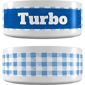 Frisco Personalized Gingham Plaid Small Dog & Cat Bowl, 1 cup