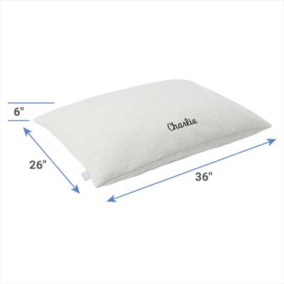 Show full view: Frisco Personalized Knife Edge Bed, Beige Linen, Large slide 2 of 4