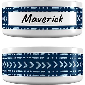 Frisco Personalized Mudcloth Small Dog & Cat Bowl, 1 cup