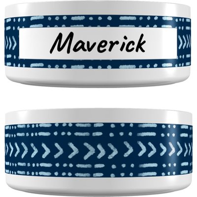 Frisco Frisco Personalized Mudcloth Small Dog & Cat Bowl, 1 cup