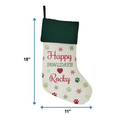 Show full view: Frisco Christmas Personalized Paws Cat & Dog Holiday Stocking slide 2 of 5