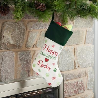 Show full view: Frisco Christmas Personalized Paws Cat & Dog Holiday Stocking slide 3 of 5
