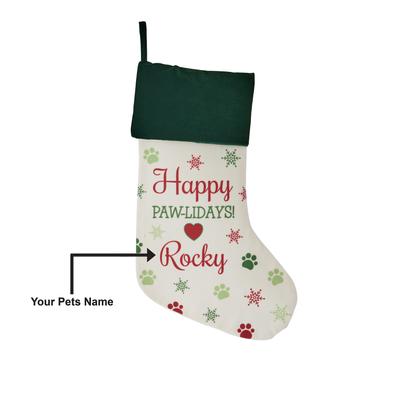 Show full view: Frisco Christmas Personalized Paws Cat & Dog Holiday Stocking slide 4 of 5