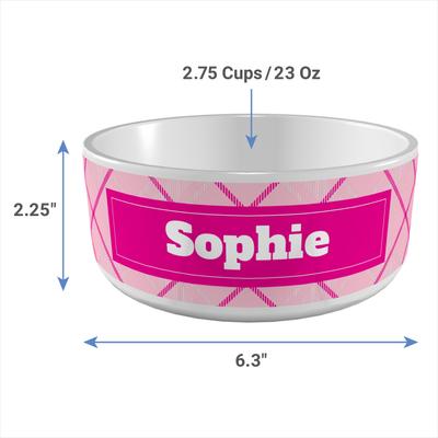 Show full view: Frisco Personalized Plaid Ceramic Dog Bowl, 2.75 cup slide 5 of 8