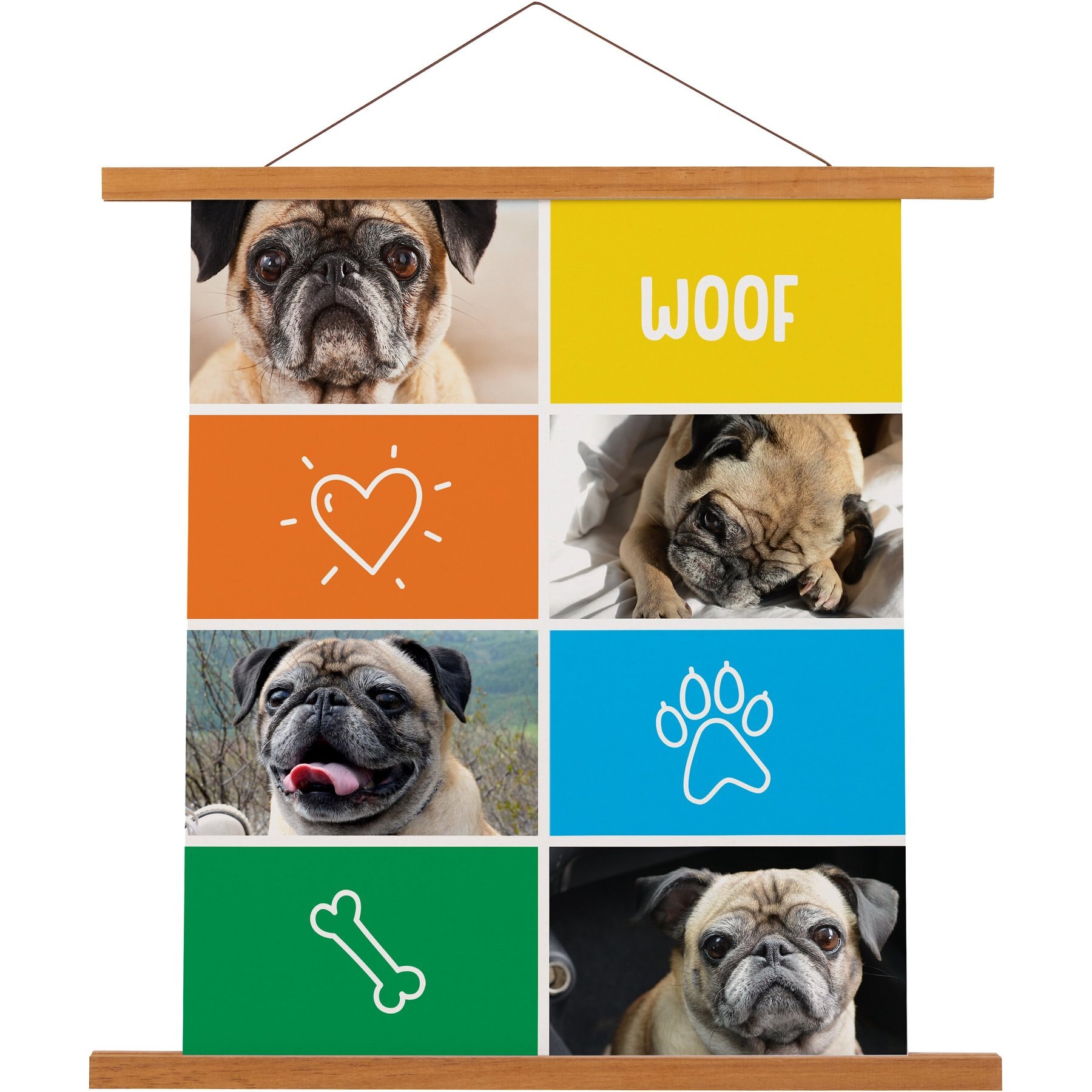 Frisco Personalized Woof Canvas Poster with Wood Hanger, 16" x 20"