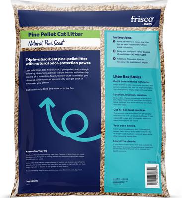 Show full view: Frisco Pine Pellet Unscented Non-Clumping Wood Cat Litter, 40-lb bag slide 3 of 9