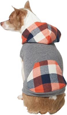 Show full view: Frisco Plaid Dog & Cat Hoodie, Multi-Check Plaid, X-Small slide 3 of 8