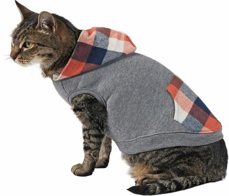 Show full view: Frisco Plaid Dog & Cat Hoodie, Multi-Check Plaid, X-Small slide 4 of 8