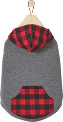Frisco Plaid Dog & Cat Hoodie, Red Plaid, XXX-Large