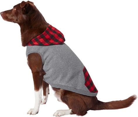 Show full view: Frisco Plaid Dog & Cat Hoodie, Red Plaid, XXX-Large slide 4 of 10