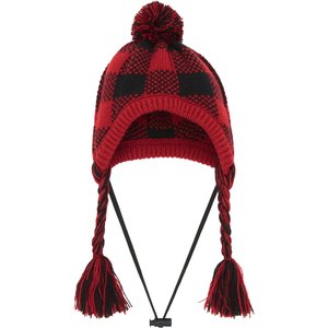 Frisco Plaid Dog & Cat Knitted Hat, Red Buffalo Plaid, X-Large/XX-Large
