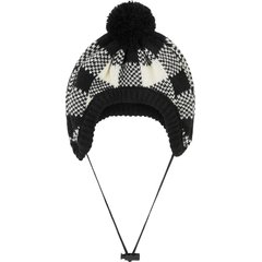 Frisco Plaid Dog & Cat Knitted Hat, White Buffalo Plaid, Medium/Large